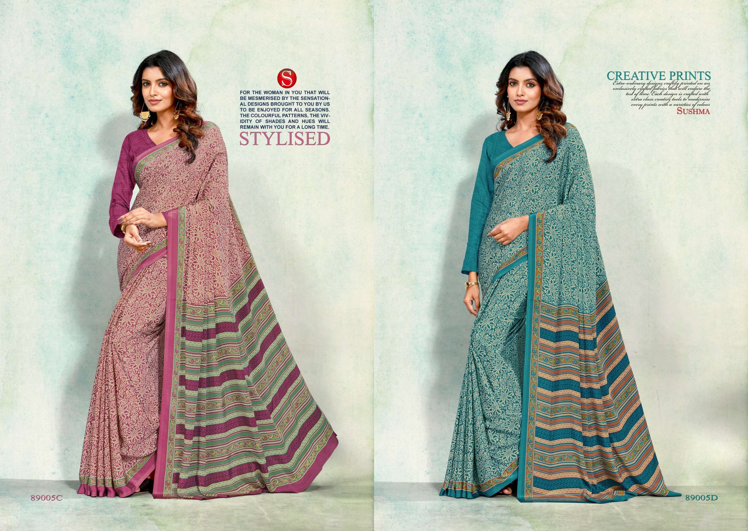 SUSHMA PETALS BRANDED CRAPE FABRIC SAREE COLLECTION DAILY WEAR INDIA SHOP 